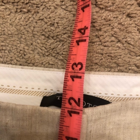 Talbots Windsor Linen Wide Leg Cream/Tan Pants 6P - Picture 11 of 11